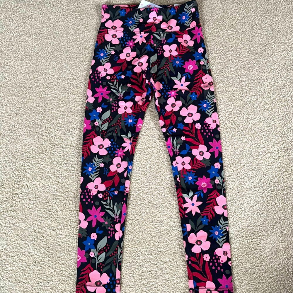 NWT Justice floral leggings